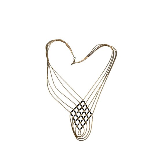 Native American Black Onyx Liquid Sterling Silver Heshi Beaded Necklace  16" - Picture 3 of 12